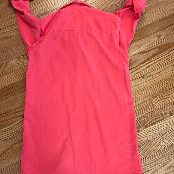 Frank & Eileen Mary Classic Shirtdress Famous Denim Neon Pink - Picture 8 of 12
